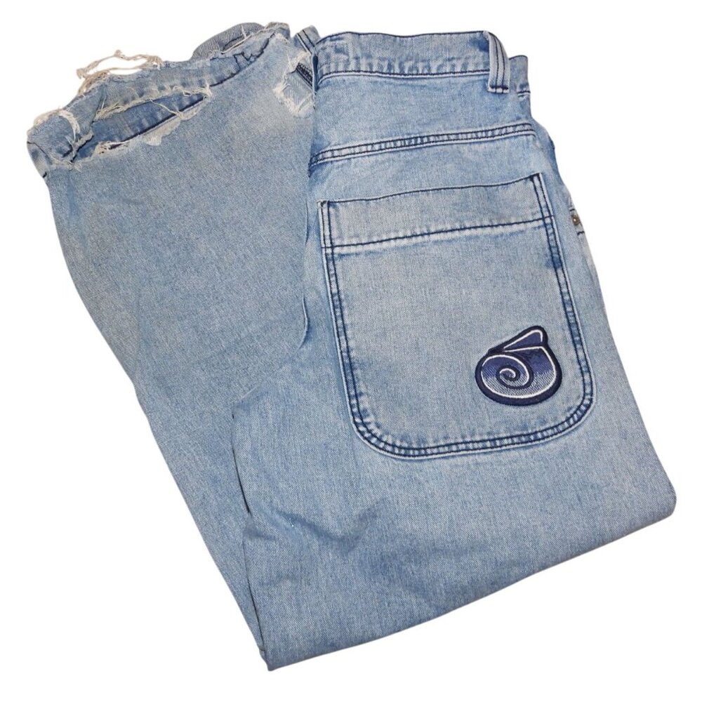 JNCO Twin Cannon Classic Wide Leg Jeans Mens 32x32 Antique Wash Y2K Baggy Skater - Picture 2 of 13